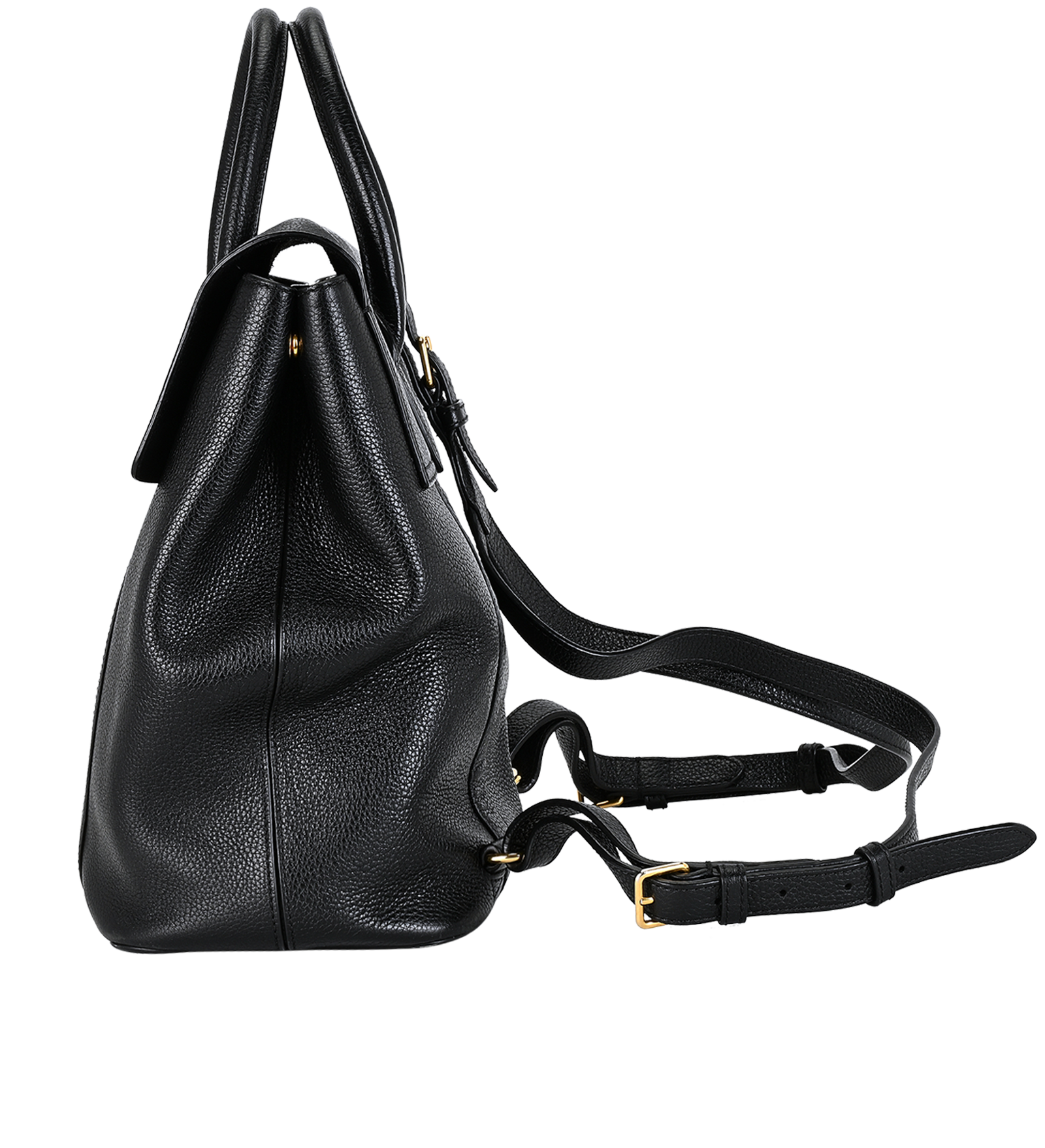 Bayswater Backpack, &pound;380, Handbags, Black, Leather, Bottom view